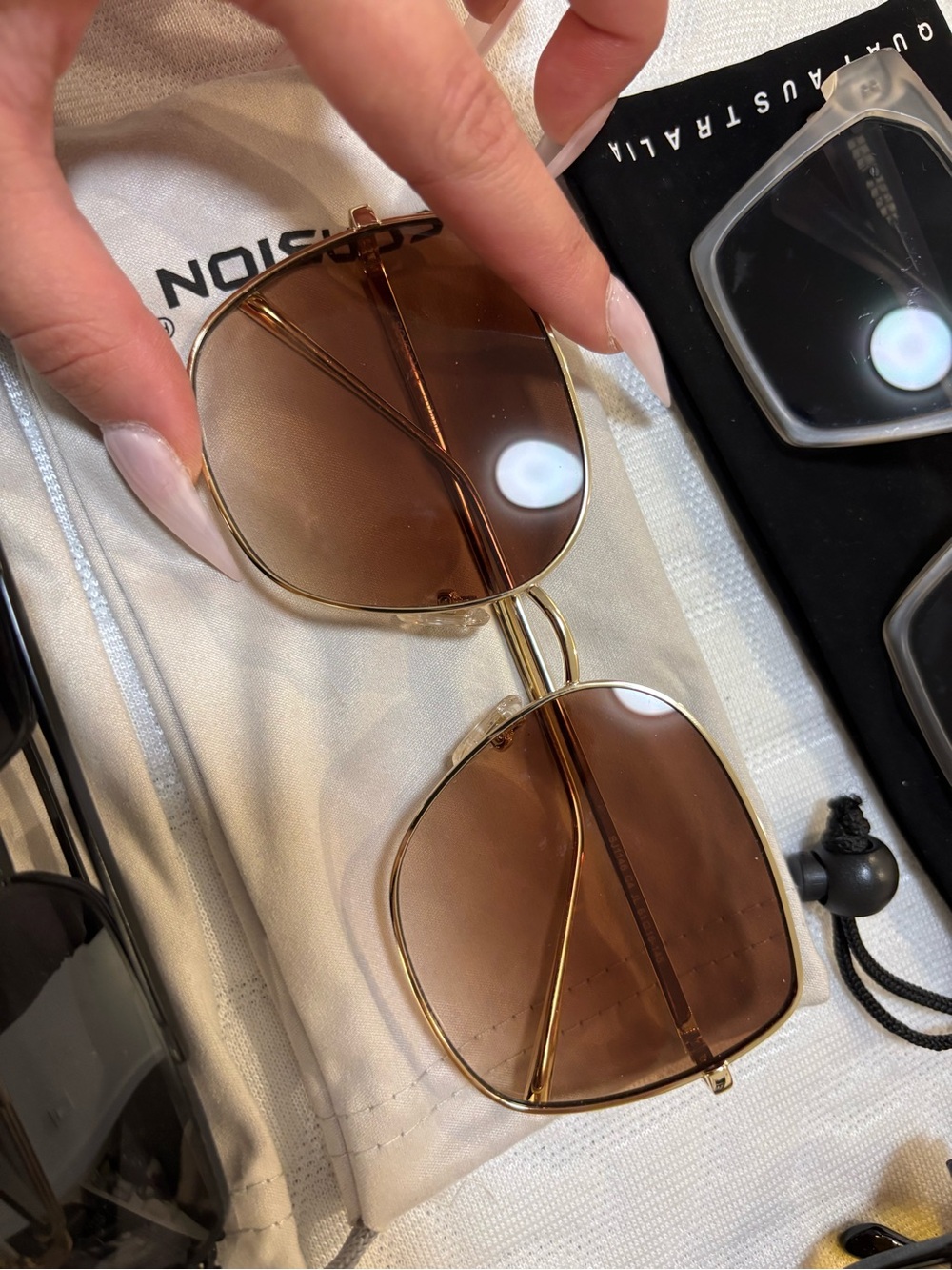 Gold Frame Brown Lens Sunglasses